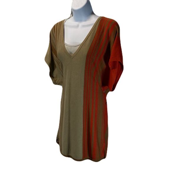 JONES NEW YORK Signature Brown/Orange Striped Women’s Top Size S - Picture 1 of 9
